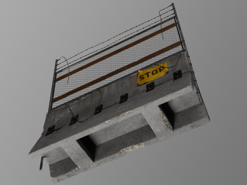 Penghalang Beton - Pagar Model 3D