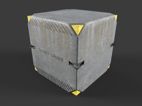 混凝土屏障套件 3D 模型