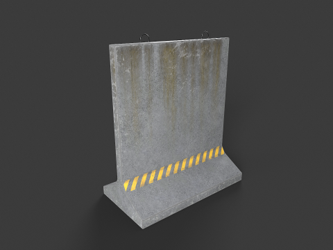 混凝土屏障套件 3D 模型