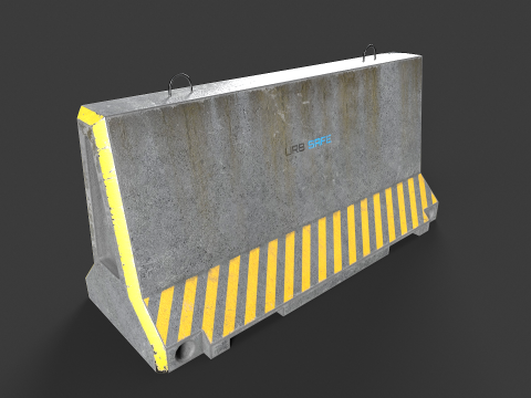 混凝土屏障套件 3D 模型