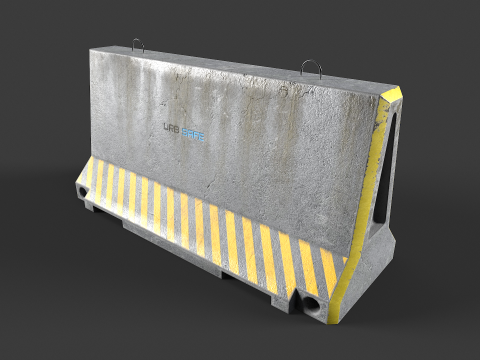 混凝土屏障套件 3D 模型