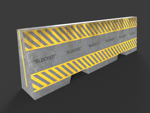 混凝土屏障套件 3D 模型