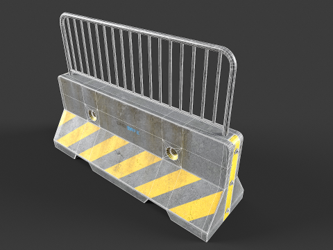 混凝土屏障套件 3D 模型