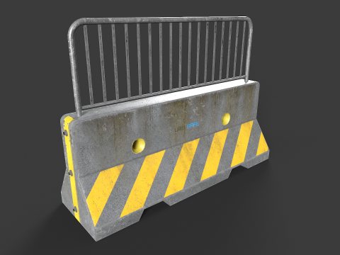 混凝土屏障套件 3D 模型