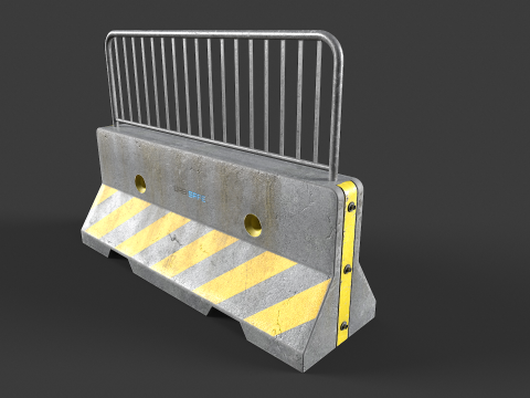 混凝土屏障套件 3D 模型