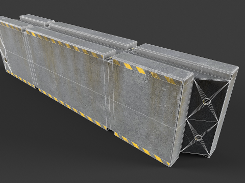 混凝土屏障套件 3D 模型