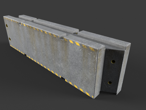 混凝土屏障套件 3D 模型