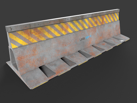 混凝土屏障套件 3D 模型