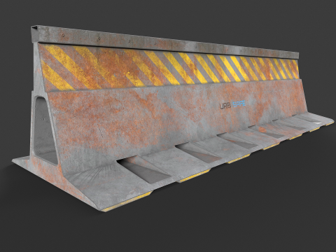 混凝土屏障套件 3D 模型