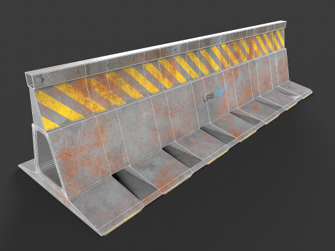 混凝土屏障套件 3D 模型
