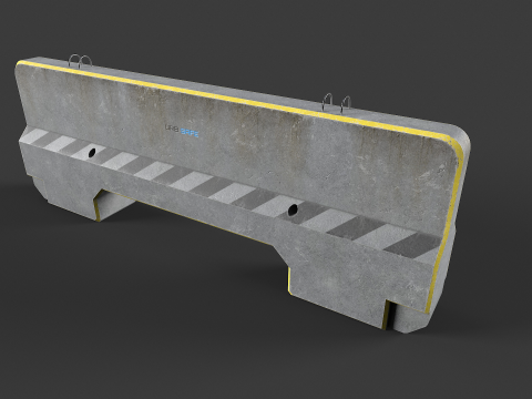 混凝土屏障套件 3D 模型