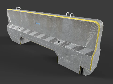Concrete Barrier Kit 3D Model