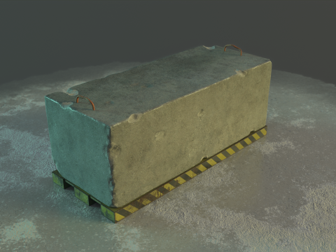 कंक्रीट बैरियर प्रॉप 3D मॉडल