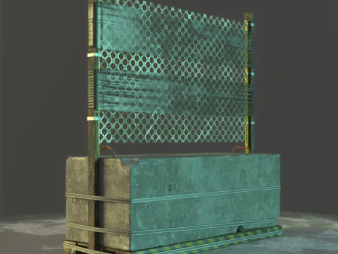 콘크리트 배리어 소품 3D 모델