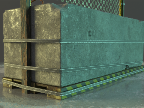 कंक्रीट बैरियर प्रॉप 3D मॉडल