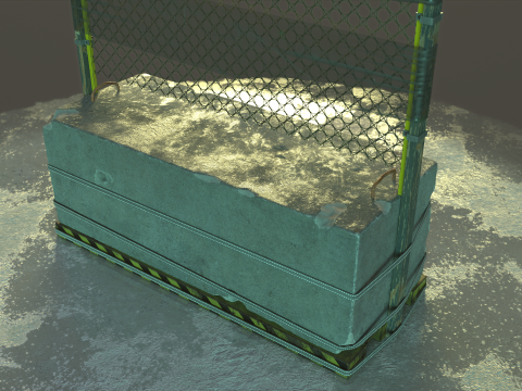 कंक्रीट बैरियर प्रॉप 3D मॉडल