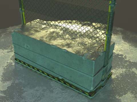 Concrete Barrier Prop 3D Model