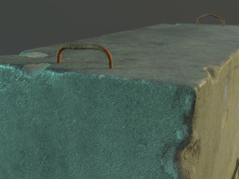 कंक्रीट बैरियर प्रॉप 3D मॉडल