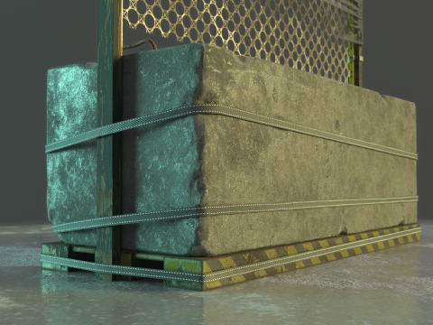 कंक्रीट बैरियर प्रॉप 3D मॉडल