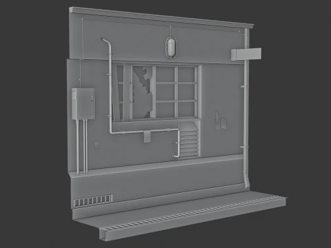 BrickVent Utility Wall 3D Model