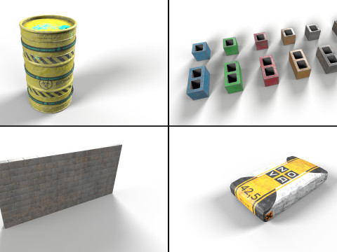 Construction Site Props 3D Model