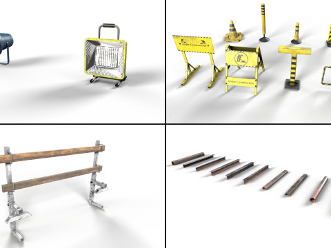 Construction Site Props 3D Model