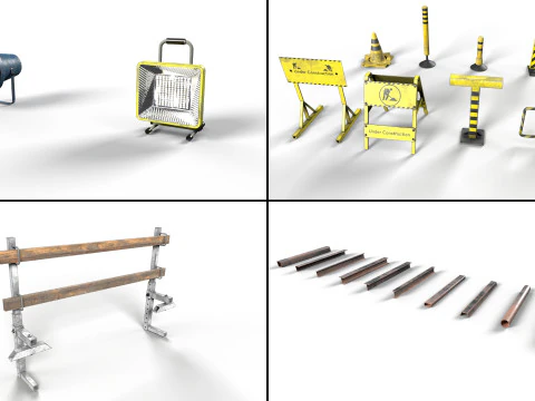 Construction Site Props 3D Model
