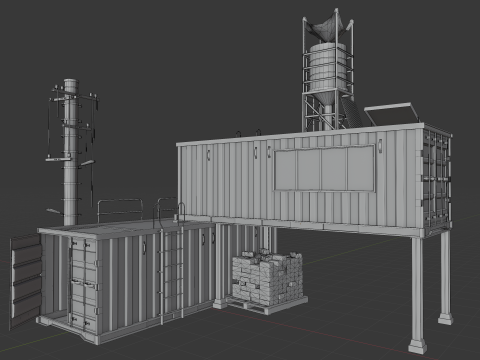 Транспортний контейнер Будинок Реквізит 3D Модель