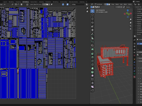 Shipping Container House Props 3D Model