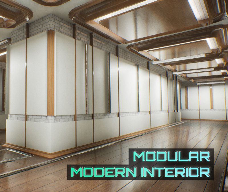 Modular Modern Interior 3D Model .c4d .max .obj .3ds .fbx .stl .blend 