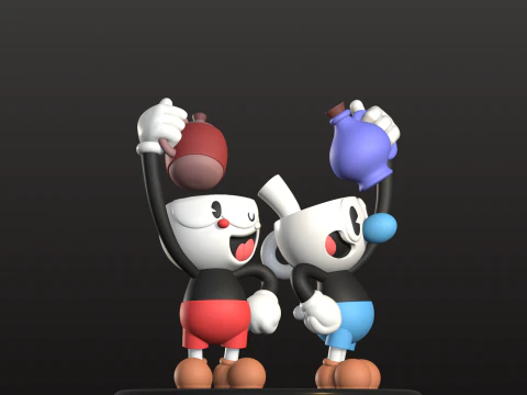 CUP HEAD and MUG HEAD 3D Print Model