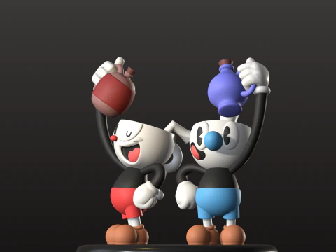 CUP HEAD and MUG HEAD 3D Print Model