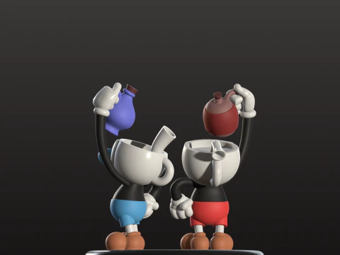CUP HEAD and MUG HEAD 3D Print Model