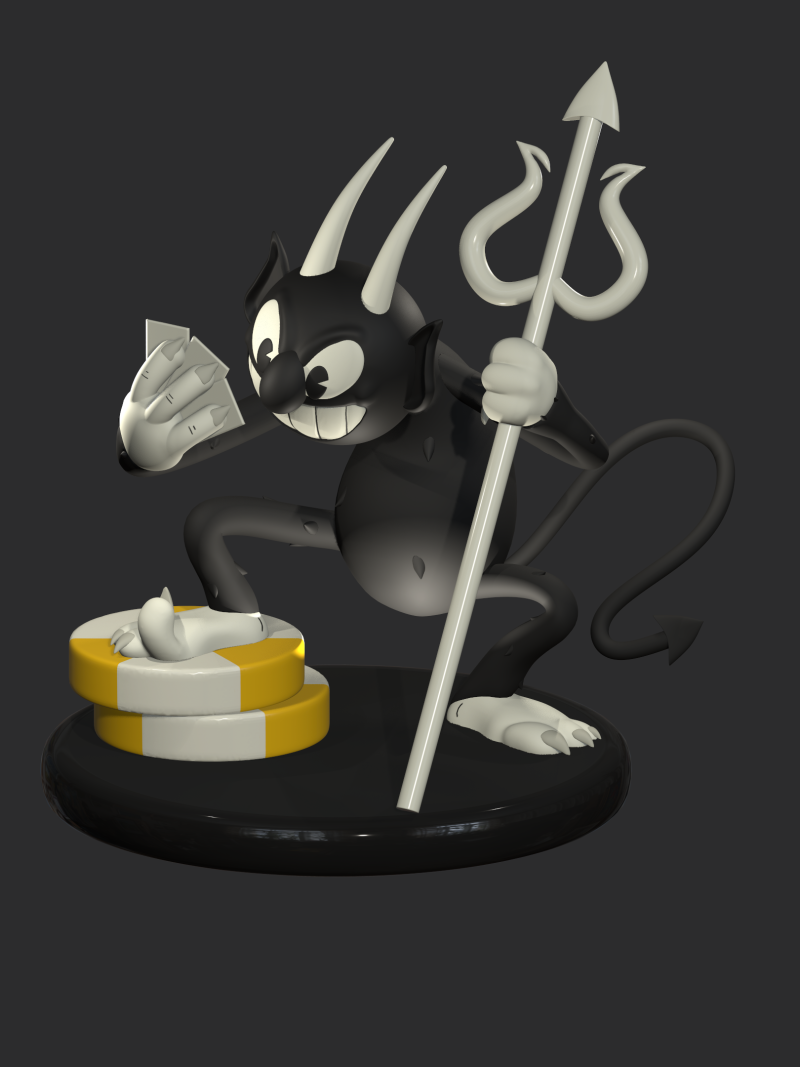 악마 컵헤드 3D 프린트 모델 .c4d .max .obj .3ds .fbx .stl .blend