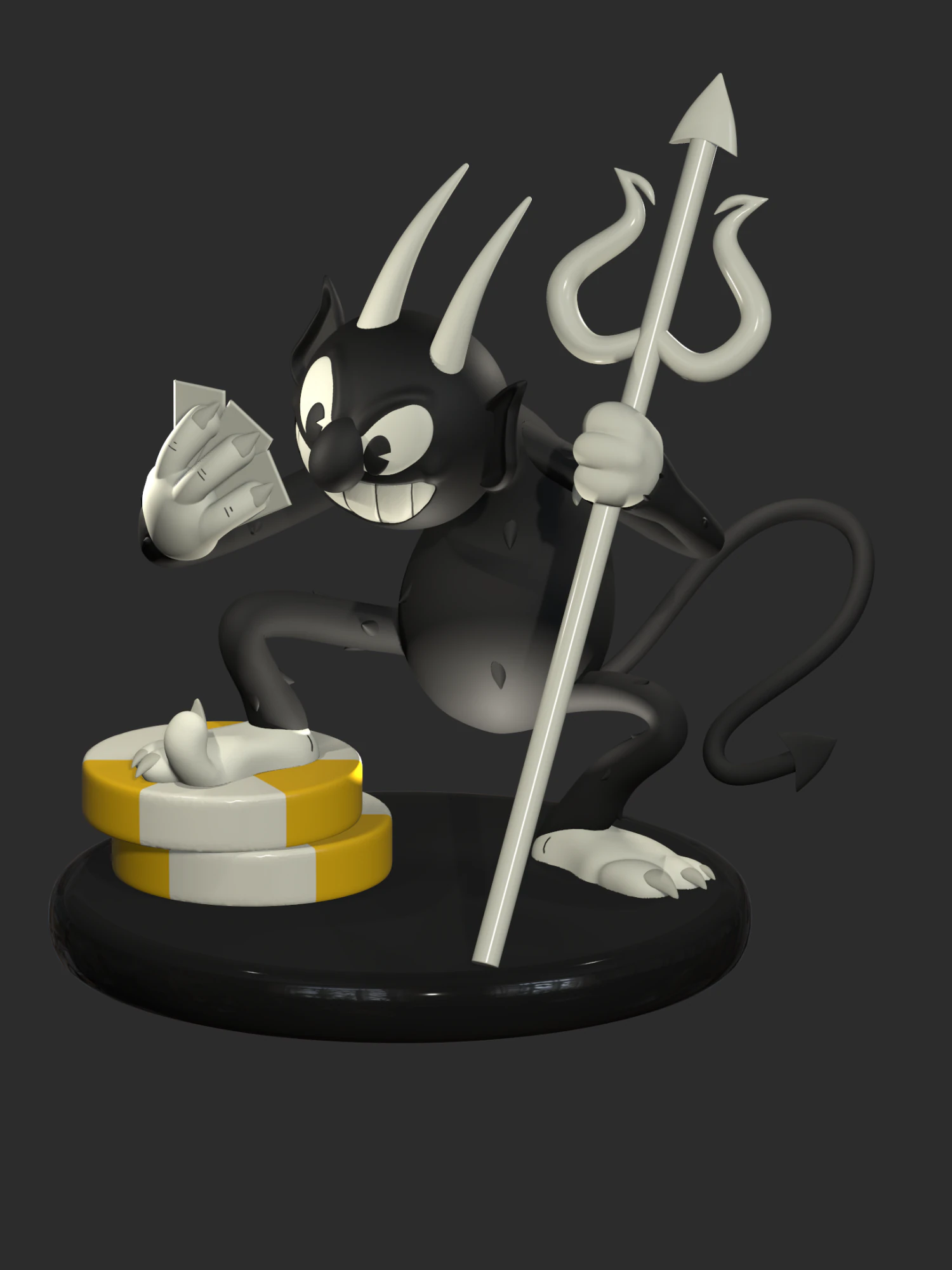 Demon CUPHEAD 3D Print Model .c4d .max .obj .3ds .fbx .stl .blend 