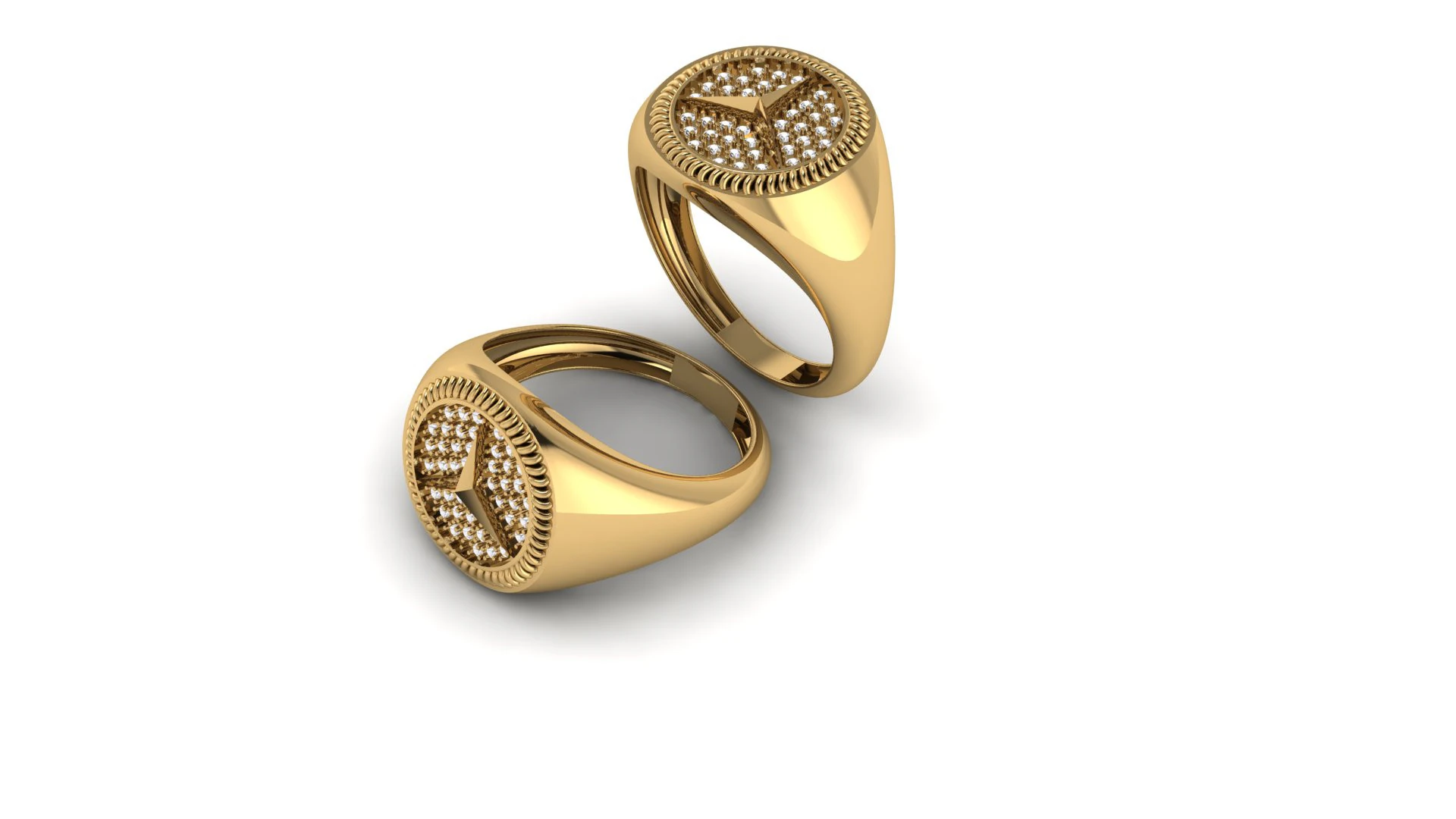 Apex Star Luxury Ring with Pave Setting 3D Print Model .c4d .max .obj .3ds .fbx .stl .blend