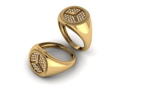 Apex Star Luxury Ring with Pave Setting 3D Print Model