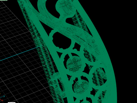 Wave-Edge Filigree Bangle Solid Inner Strap 3D Printable STL Verified 3D Print Model