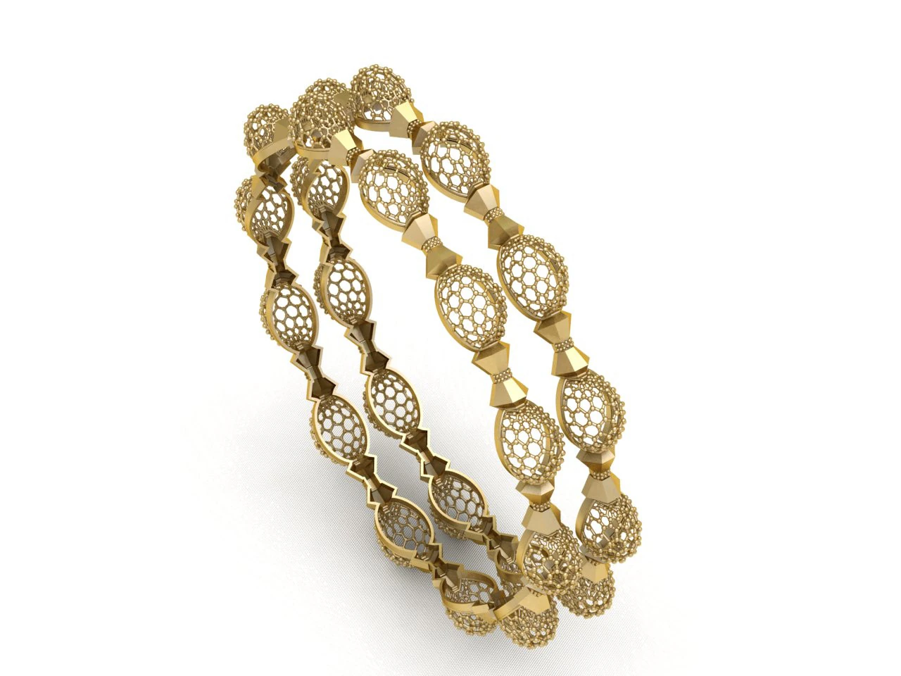 Honeycomb Lace Bangle Solid Inner Strap 3D Printable STL Verified 3D Print Model .c4d .max .obj .3ds .fbx .stl .blend 