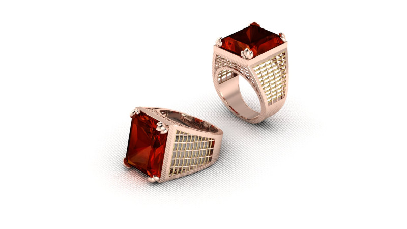 Luz luxuosa do sinete do rubi dos homens da grade imperial forte - cópia Ready-3DM STL Modelo de Impressão 3D .c4d .max .obj .3ds .fbx .stl .blend