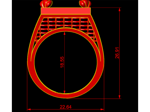 Luz luxuosa do sinete do rubi dos homens da grade imperial forte - c&oacute;pia Ready-3DM STL Modelo de Impressão 3D