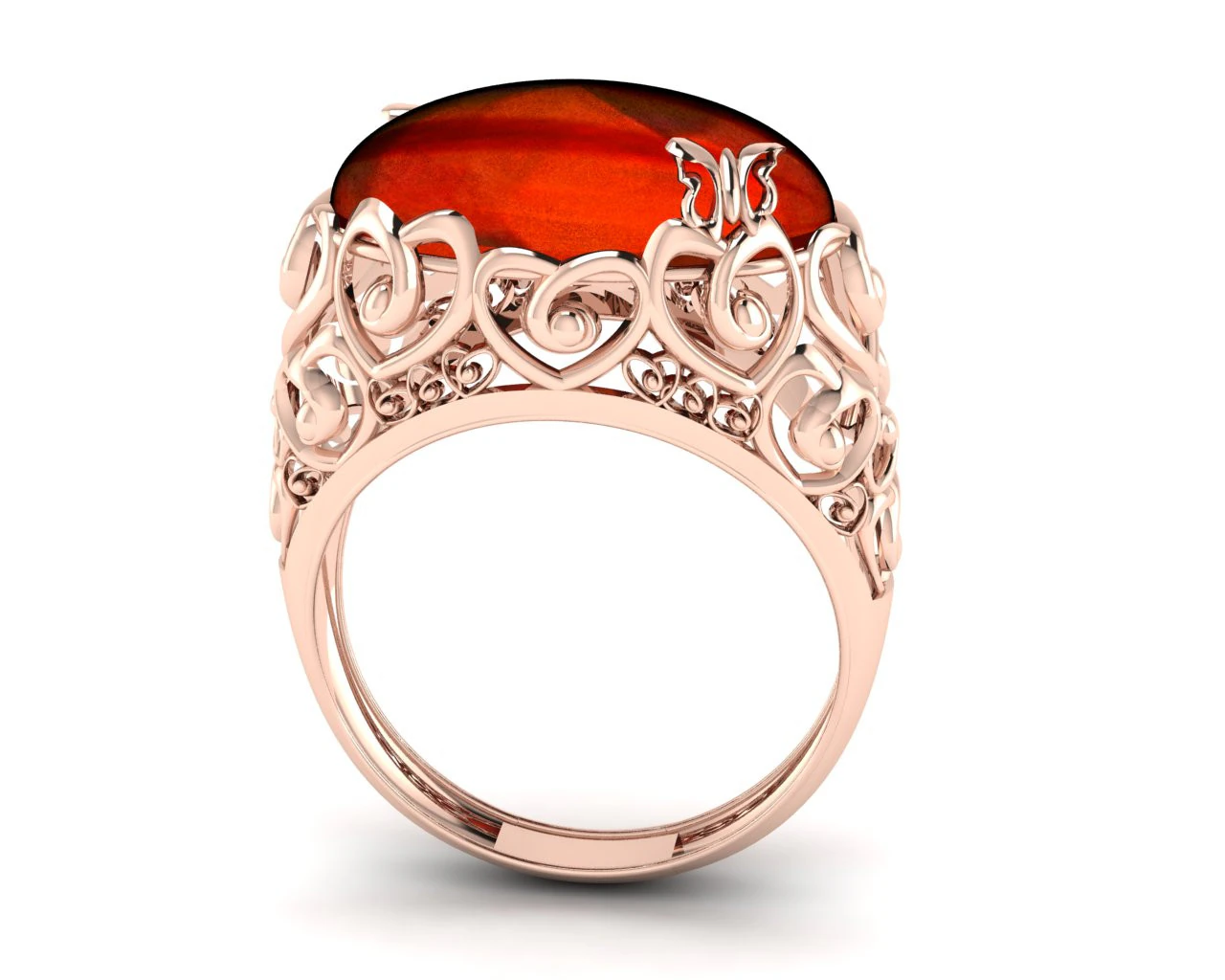 Dreamy Love Enchanted Butterfly Heart Ring Print Ready-3DM-STL Modelo de Impressão 3D .c4d .max .obj .3ds .fbx .stl .blend 