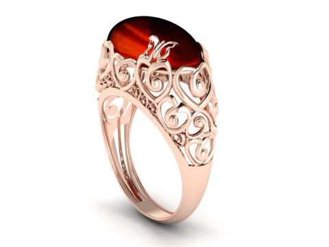 Dreamy Love Enchanted Butterfly Heart Ring Print Ready-3DM-STL Modelo de Impressão 3D