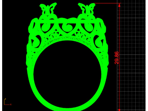 Dreamy Love Enchanted Butterfly Heart Ring Print Ready-3DM-STL Modelo de Impressão 3D