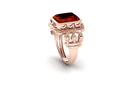 Guardian Serpent Emerald Cut Solitaire Ring High Detail Print Ready-3DM-STL 3D Print Model