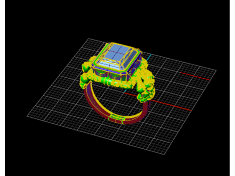 Cincin Solitaire Potongan Zamrud Ular Penjaga Cetak Detail Tinggi Siap-3DM-STL Model Cetak 3D