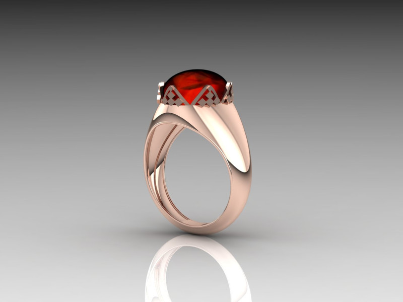 Cincin Gunung Geometris Modern Trinitas Alpine Cetak Padat Siap-3DM-STL Model Cetak 3D .c4d .max .obj .3ds .fbx .stl .blend 