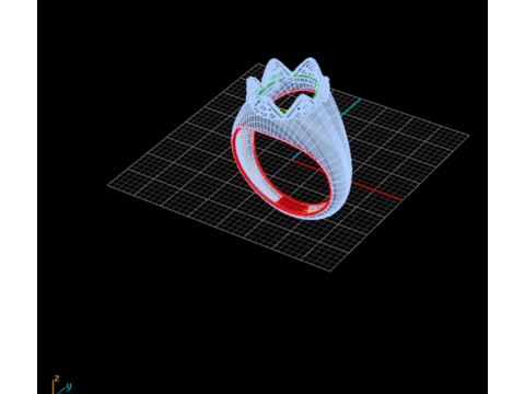 Cincin Gunung Geometris Modern Trinitas Alpine Cetak Padat Siap-3DM-STL Model Cetak 3D