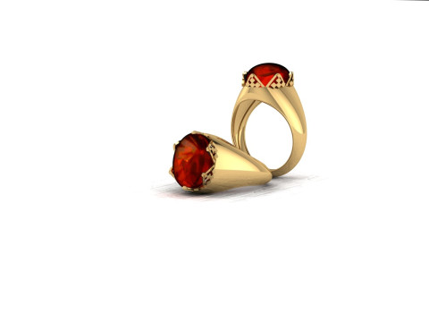 Cincin Gunung Geometris Modern Trinitas Alpine Cetak Padat Siap-3DM-STL Model Cetak 3D