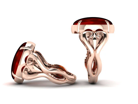 Natures Embrace Twisted Vine Oval Ring Organic Shank - Print Ready-3DM-STL 3D Print Model